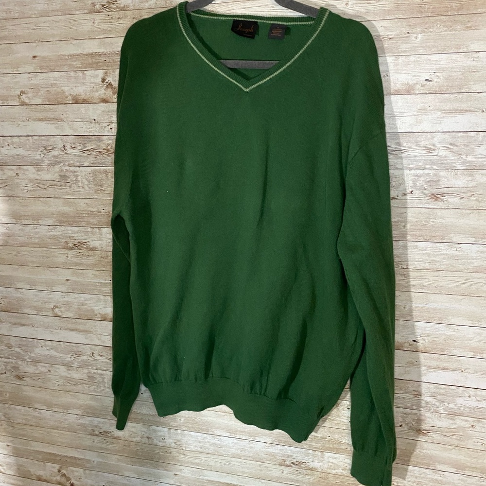Joseph a Banks Cotton/cashmere blend V-Neck sweater Xl Green